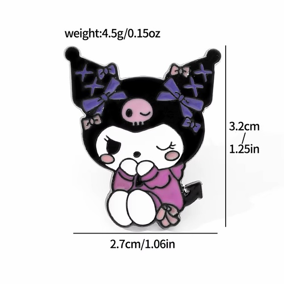 Kuromi Hello Kitty Enamel Pin - Picture 2 of 2